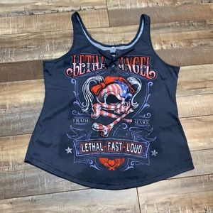 America girl skull cute tank top